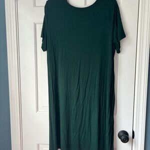 Daily Ritual Women's Green T-Shirt Dress